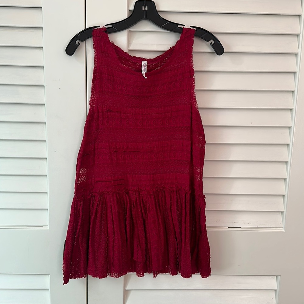 Free People lace peplum tank top